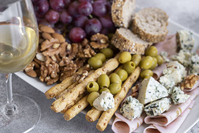 Close-up of breakfast on table