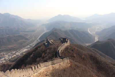 Scenic view of the great wall