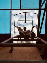 Low section of woman walking on street