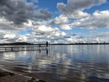 View of sea against cloudy sky