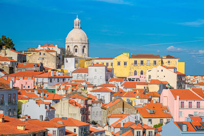 View of buildings in city against sky