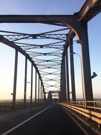 Surface level of road along bridge