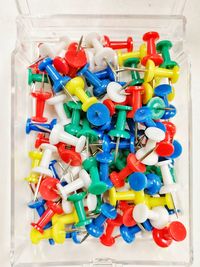 Close-up of colorful toys