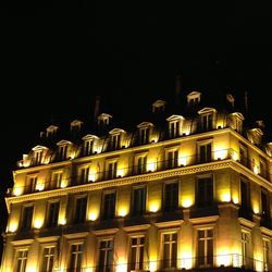 Low angle view of illuminated building