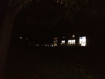 Silhouette of building at night