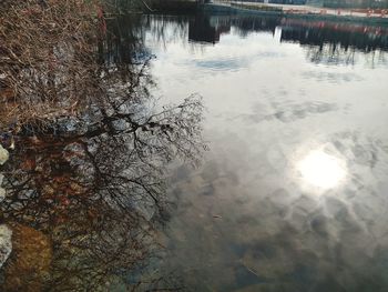 High angle view of lake