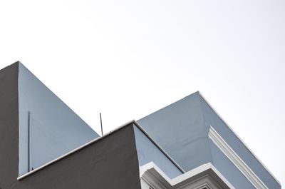 Low angle view of modern building against clear sky