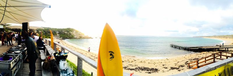 Panoramic view of beach against sky