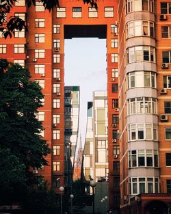 Low angle view of buildings in city