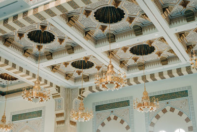 Low angle view of ceiling of building