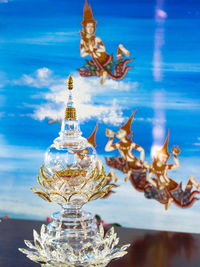 Close-up of dragon glass on table