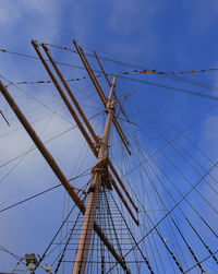 Low angle view of sailboat against sky