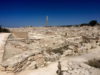 Old ruins of amathus against blue sky