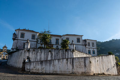 Low angle view of old building against sky