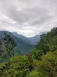 Scenic view of mountains against sky