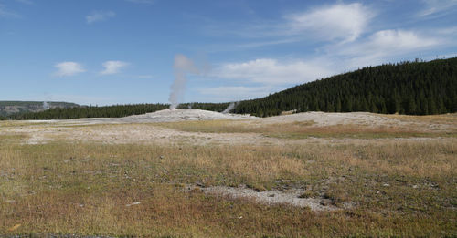 Scenic view of land against sky