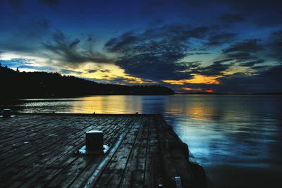 Dramatic sky over lake