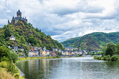 Scenic view of cochem against sky