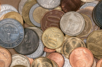 Full frame shot of coins