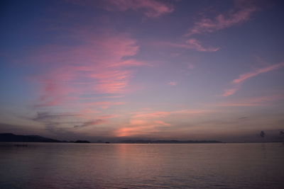 Scenic view of sea against dramatic sky