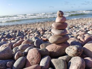 Stack of stones on beach