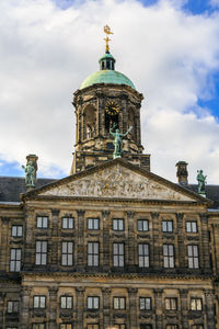 Low angle view of old building against sky