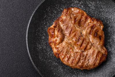 High angle view of food on table