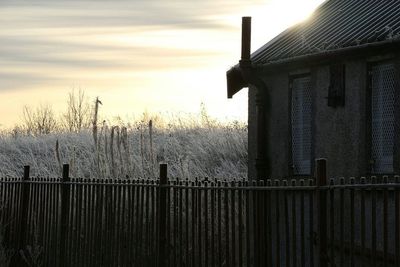 Fence at sunset