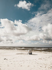 Scenic view of beach against sky