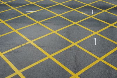 Full frame shot of road markings on street