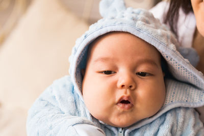 Close-up portrait of cute baby