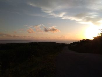 Scenic view of landscape against sky during sunset