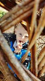 Boy playing in playground