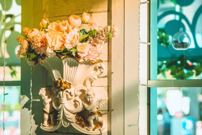 Close-up of roses in vase