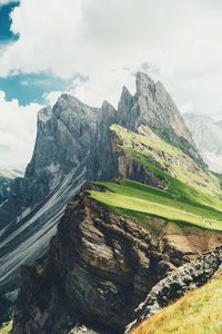 Scenic view of landscape and mountains against sky