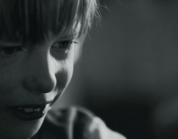 Close-up of crying boy