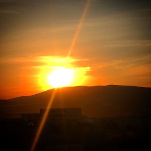 Scenic view of landscape against sky during sunset