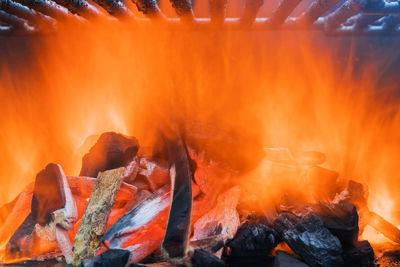 Close-up of bonfire against fire