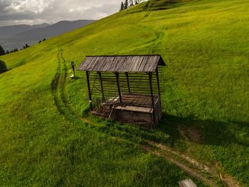 Gazebo on grassy field