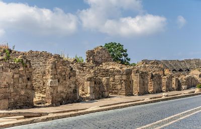 Side, turkey 18.07.2021. ancient city of side in antalya province of turkey on a sunny summer day