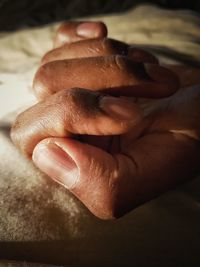 Close-up of woman hand