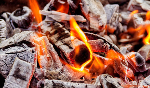 Close-up of bonfire