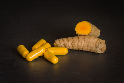 Close-up of pumpkin on table