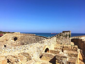 View of fort against blue sky