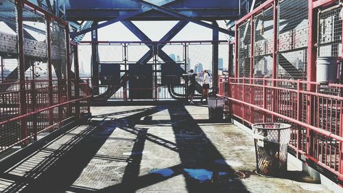 Woman walking in city