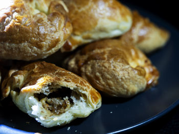 Close-up of bread in plate