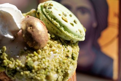 Close-up of person holding ice cream