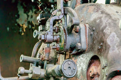 Close-up of rusty machine part