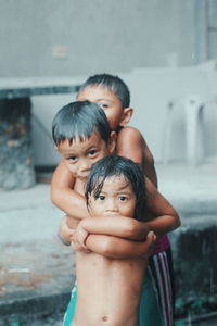 Portrait of shirtless boy