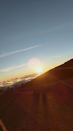 Scenic view of landscape against sky during sunset